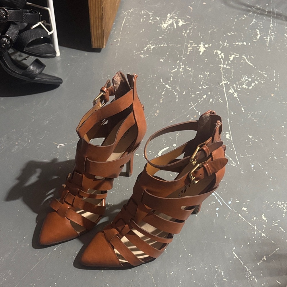 Breckelles Tan Strappy Heeled Sandals